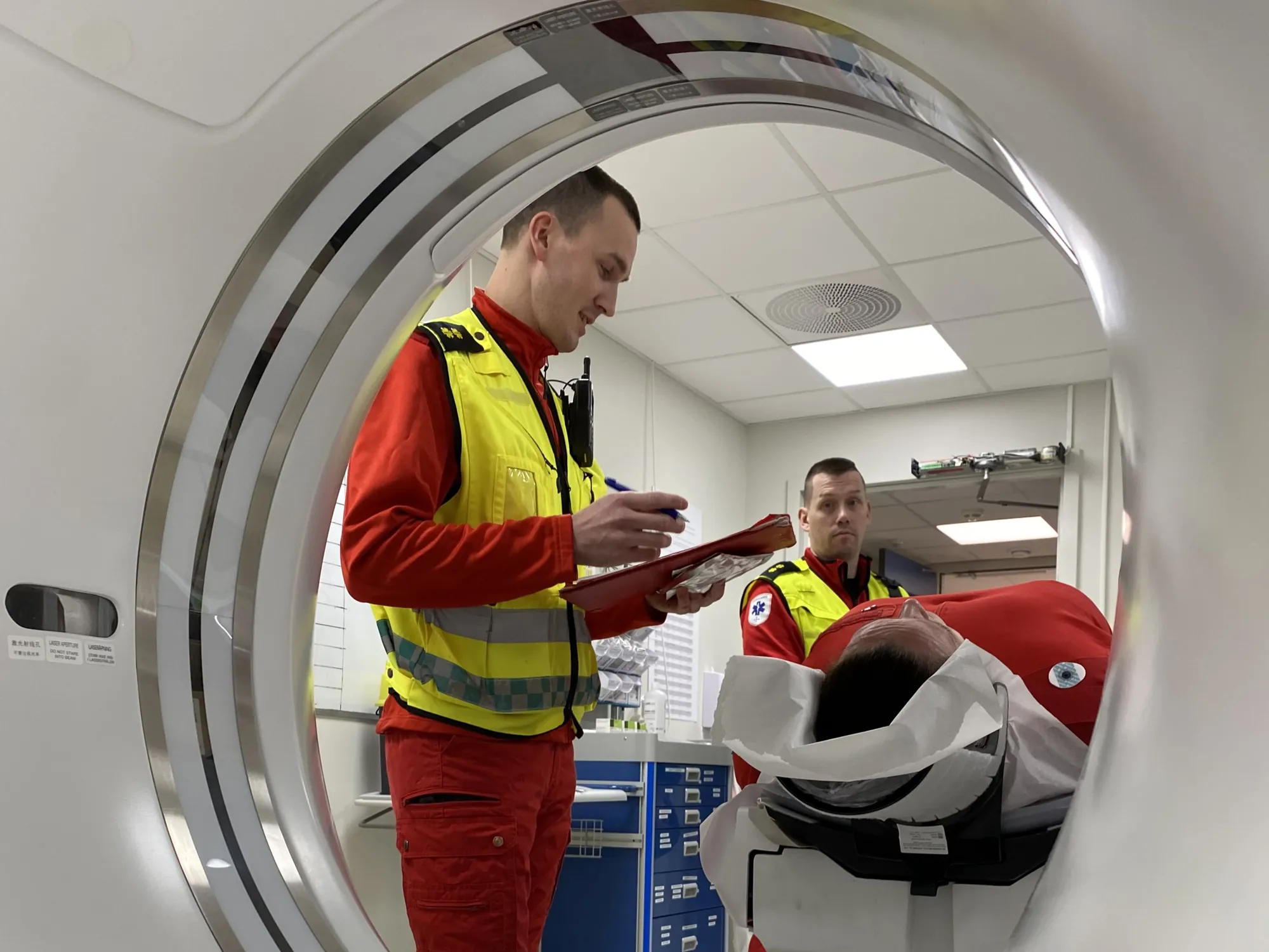 Øvelse med slagalarmen i Klinikk Alta.