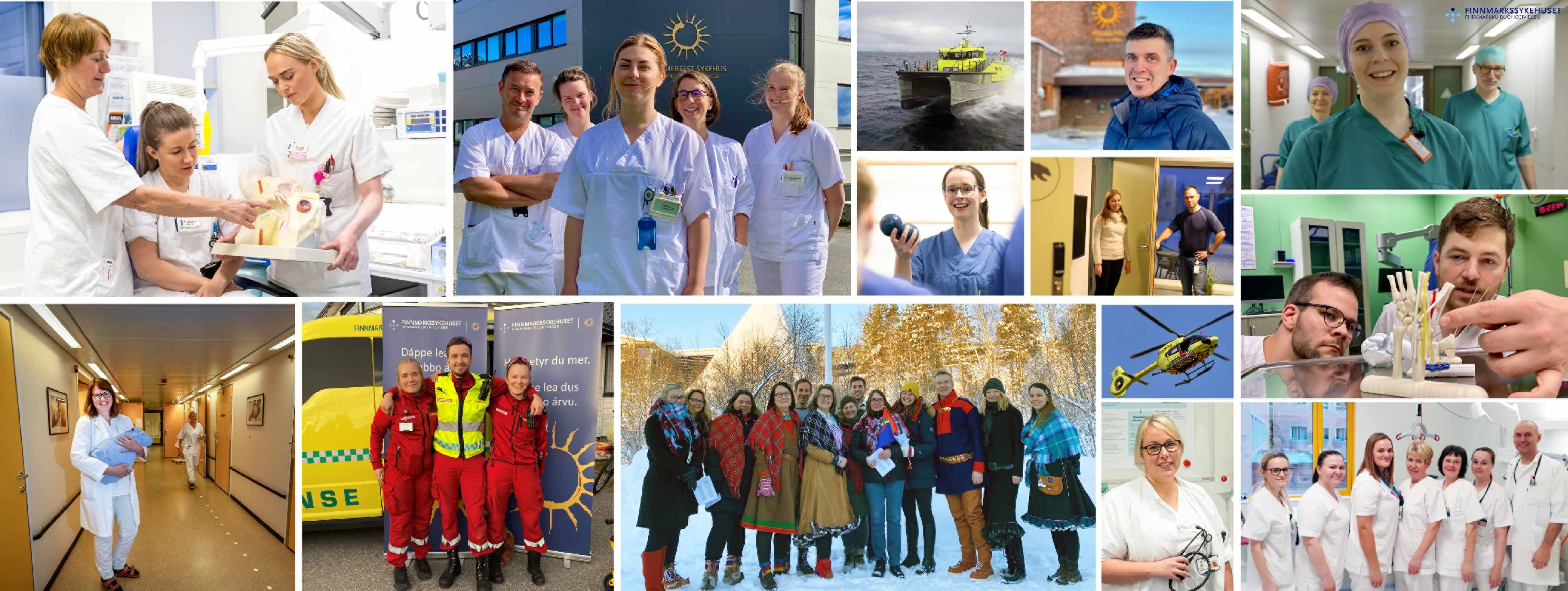 En collage av mennesker