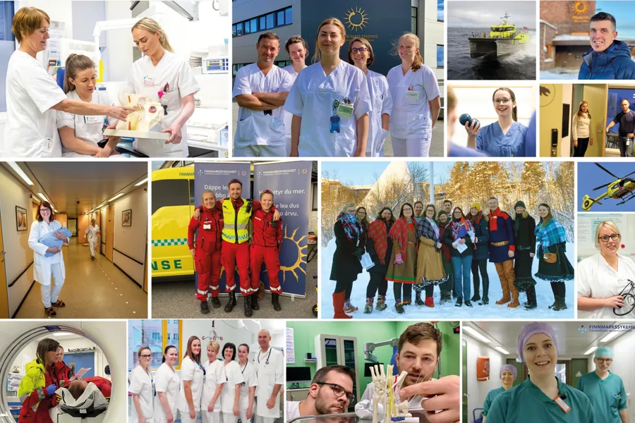 En collage av mennesker