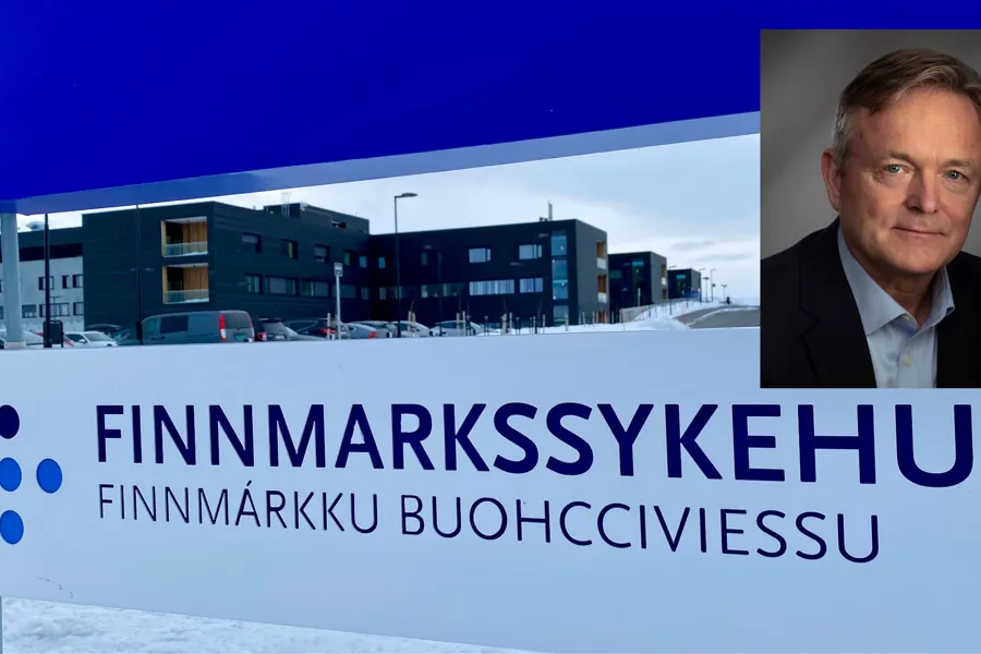 En manns ansikt på en skjerm