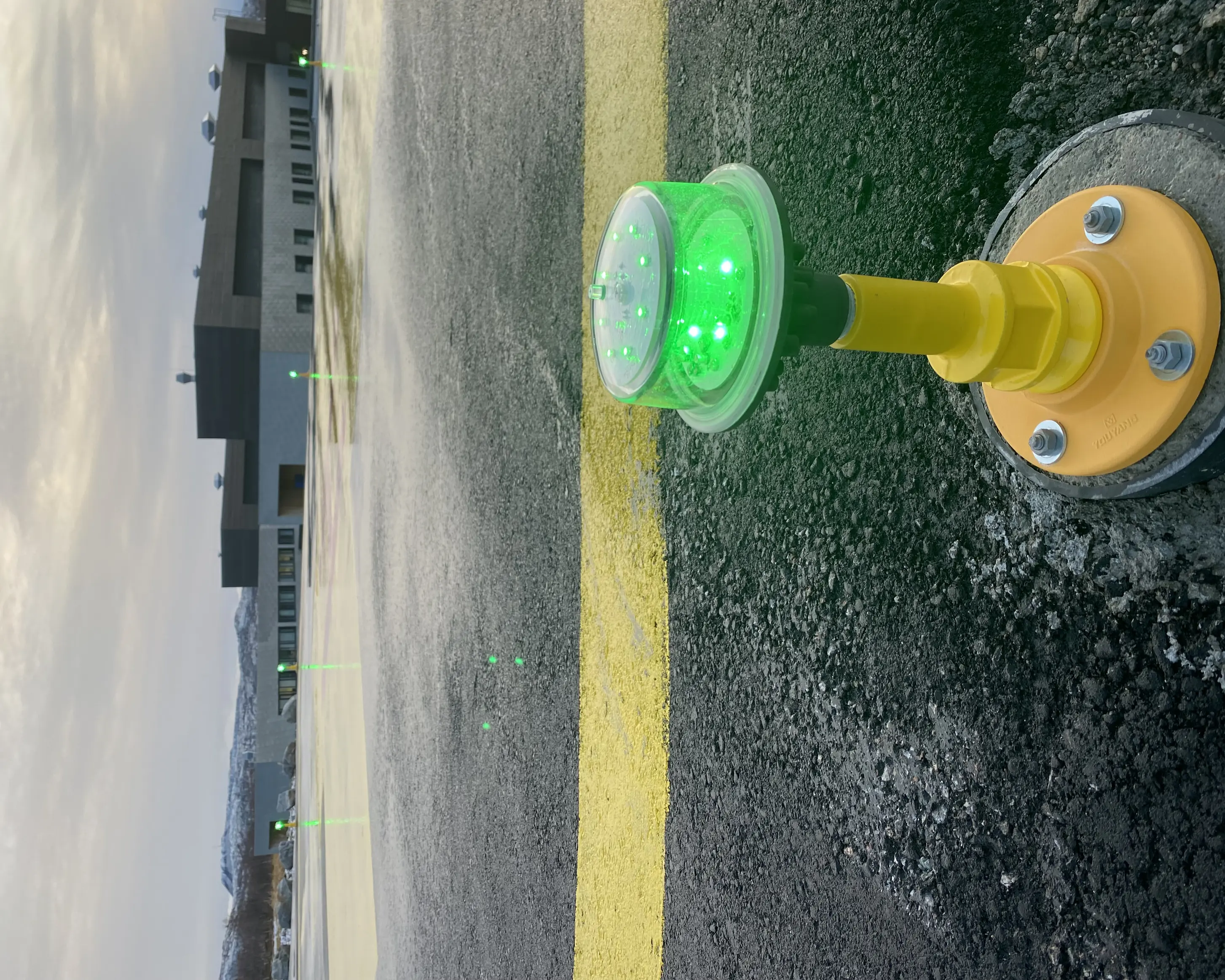 Markeringslys ved helipad.